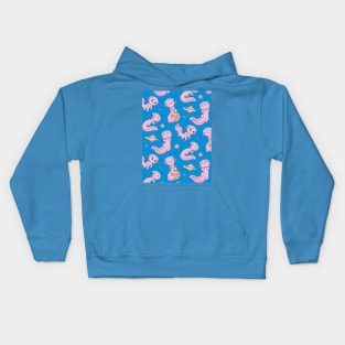 Kawaii Axolotl Space Pattern Kids Hoodie